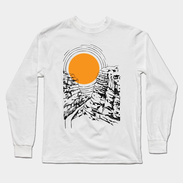 Canyon Sunset Long Sleeve T-Shirt by popcornpunk